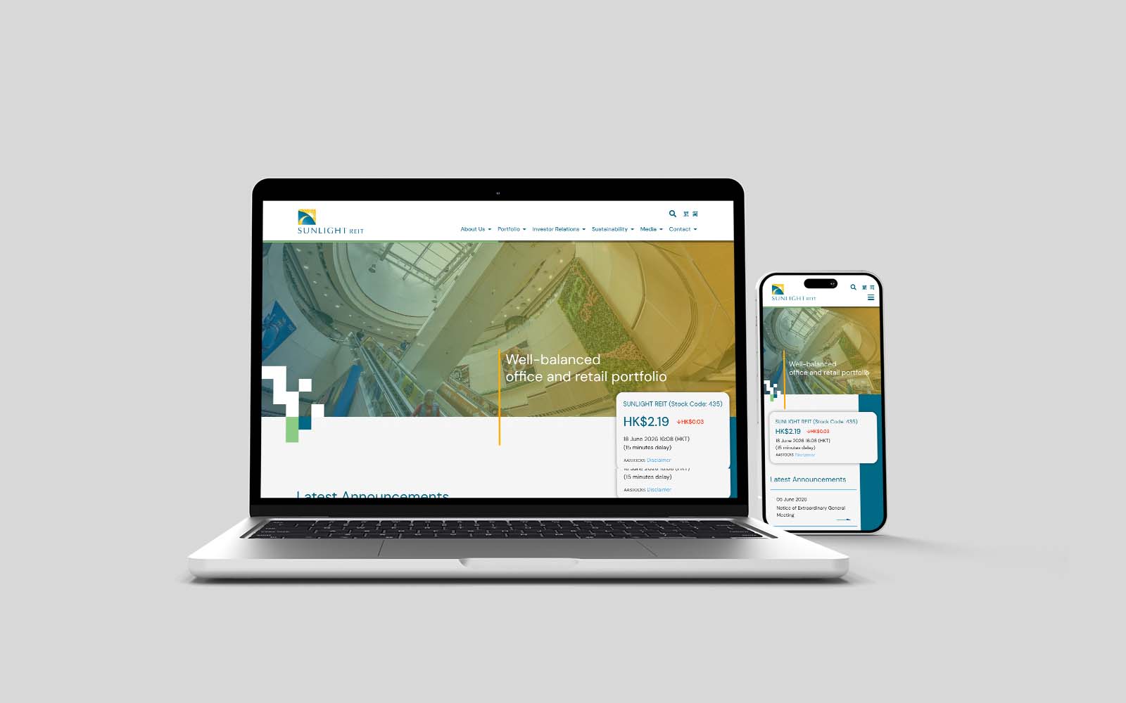 Sunlight REIT Official Website Design and Development